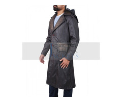 ASSASSIN'S CREED BROWN LEATHER TRENCH COAT HOODED JACKET | free-classifieds-canada.com - 2