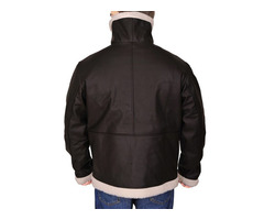 Happy Christmas| Black Sheepskin Fur Bomber Leather Jacket | free-classifieds-canada.com - 2