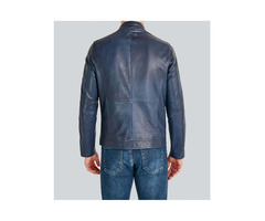 Ethan Retro Racer Blue Leather Jacket | free-classifieds-canada.com - 3
