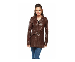 Rita Classic Brown Women’s Leather Coat | free-classifieds-canada.com - 1