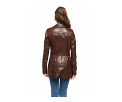 Rita Classic Brown Women’s Leather Coat | free-classifieds-canada.com - 4