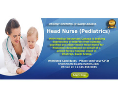 Head Nurse (Pediatrics) – Dhahran | free-classifieds-canada.com - 1