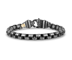 Antiqued Stainless Steel Round Box Link Bracelet | free-classifieds-canada.com - 1