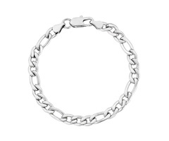 7mm Stainless Steel Figaro Link Bracelet | free-classifieds-canada.com - 1