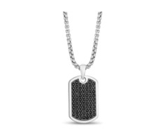 Iced Out Black Stone Dog Tag   | free-classifieds-canada.com - 1