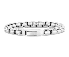 7mm Round Box Link Stainless Steel Engravable Bracelet | free-classifieds-canada.com - 1