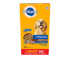 PEDIGREE VITALITY+ Dry, Food for Dogs Grilled Steak and Vegetable Flavour Dog Dry, 20kg | free-classifieds-canada.com - 1