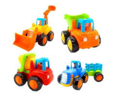 Friction Powered Cars, Push and Go Toy Trucks Construction Vehicles Toys Set for 1-3 Year Old Baby  | free-classifieds-canada.com - 1