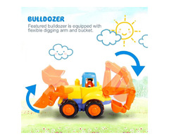 Friction Powered Cars, Push and Go Toy Trucks Construction Vehicles Toys Set for 1-3 Year Old Baby  | free-classifieds-canada.com - 3