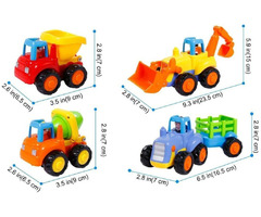 Friction Powered Cars, Push and Go Toy Trucks Construction Vehicles Toys Set for 1-3 Year Old Baby  | free-classifieds-canada.com - 4