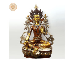 Tibetan Buddhist Goddess Green Tara Brass Statue | free-classifieds-canada.com - 1