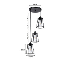 Vintage Industrial 3 head Lamp Cage Pendant Light | free-classifieds-canada.com - 2
