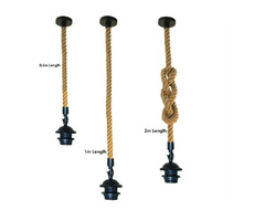 E26 Holder Vintage Hemp Rope Pendant Light Décor Rope 0.5M/1M/2M | free-classifieds-canada.com - 3
